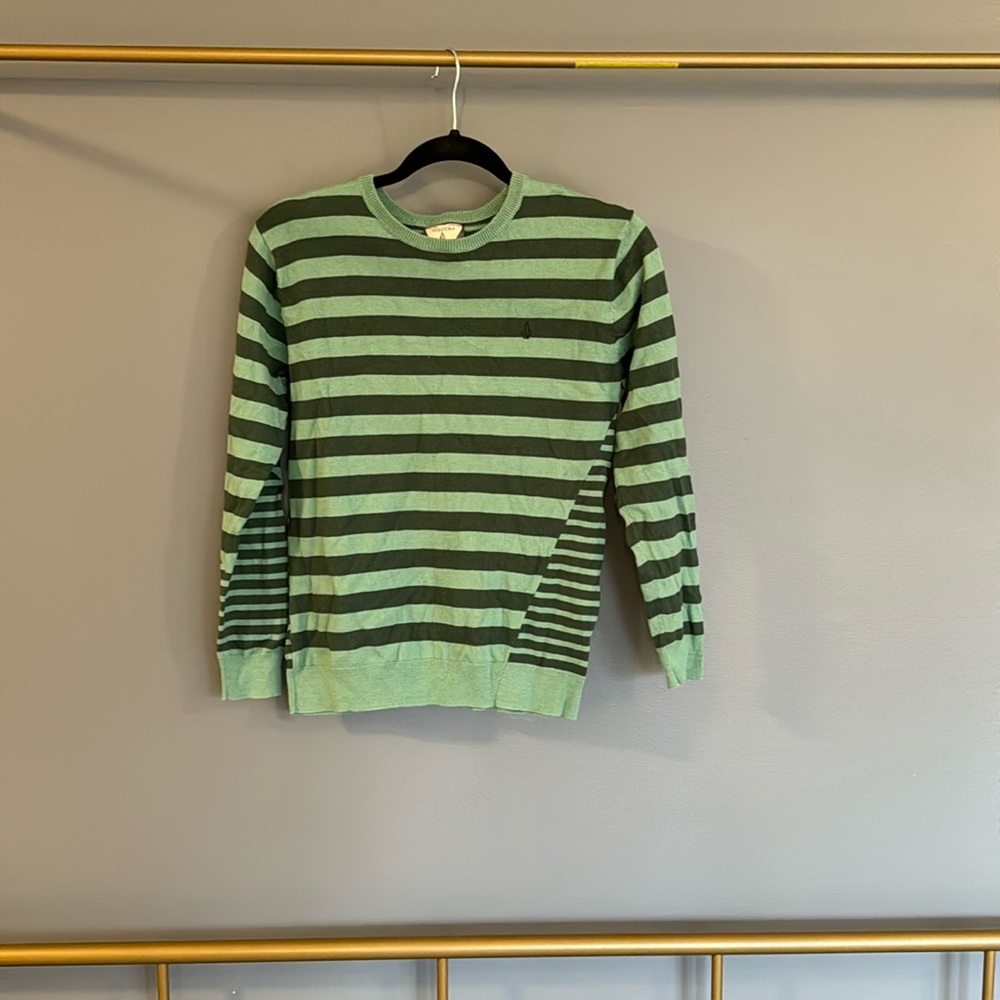 Green striped Holcom sweater. Boys youth size M